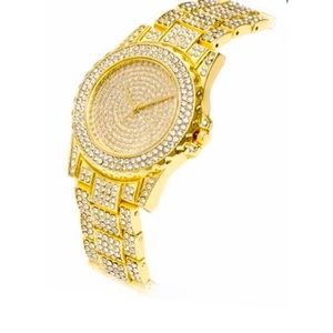 NEW Luxury Quartz Bling Watch Gold Colour